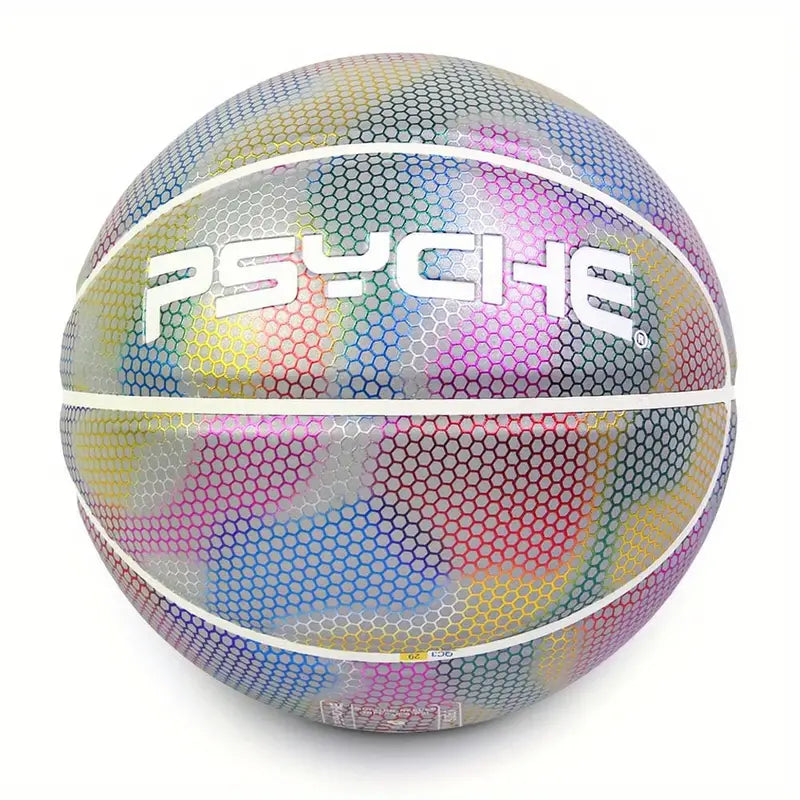 Luminous Reflective Shallow Basketball PU Leather Wear-resistant Glowing Basketball (Size 7)