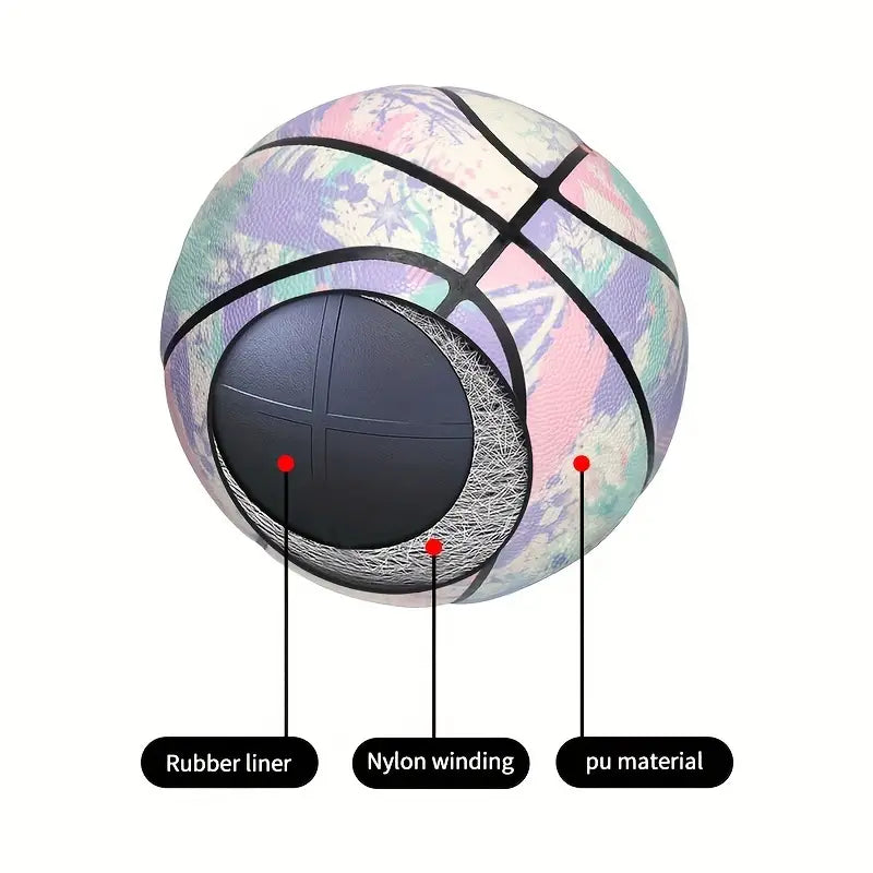 Starry Sky Luminous Glowing PU Leather Basketball Size 7 (Glow In Dark)