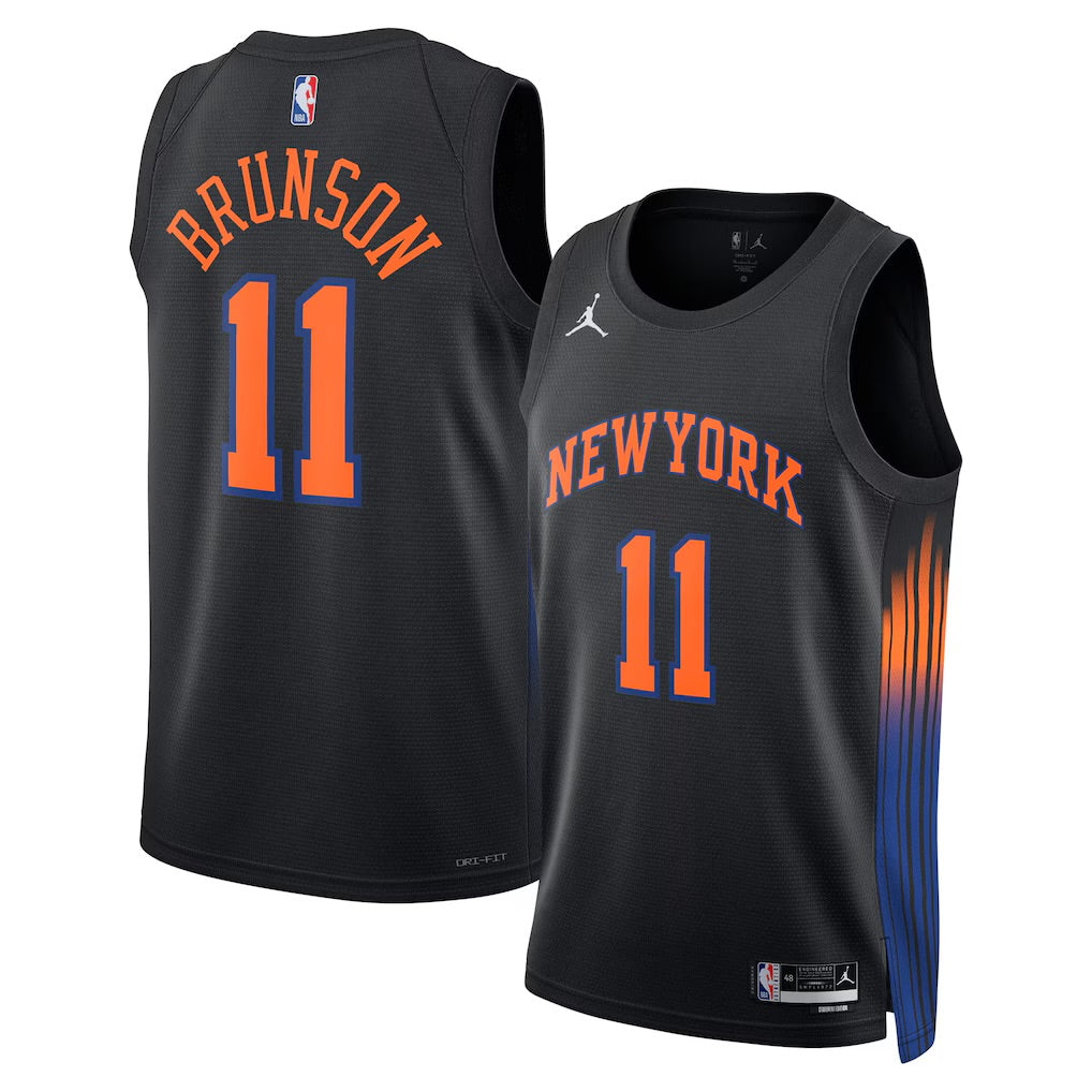 New York Knicks Jalen Brunson Jordan Statement Swingman Jersey - Black - Unisex
