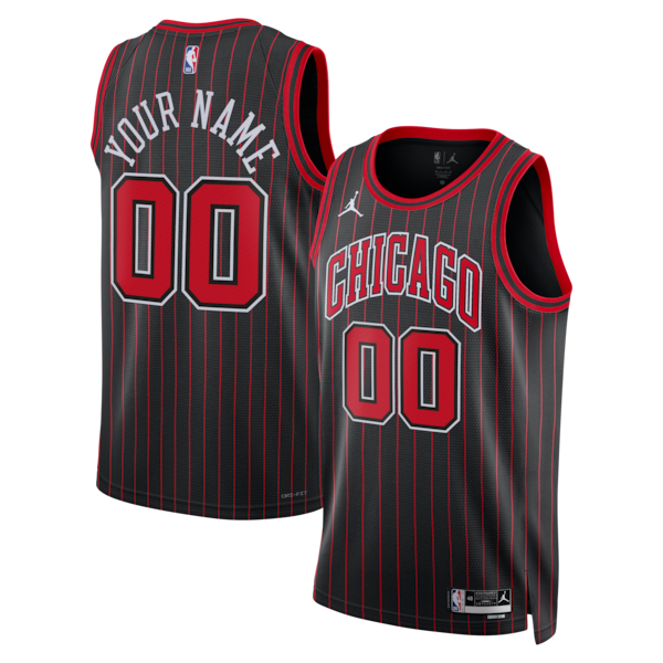 Chicago Bulls Custom Jordan Statement Jersey - Black - Unisex