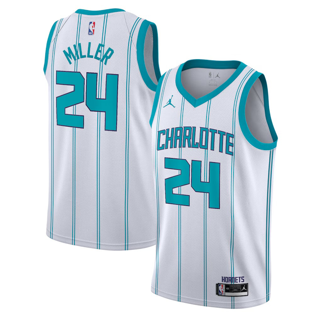 Charlotte Hornets Brandon Miller Jordan Brand Association Edition Swingman Jersey - White - Unisex