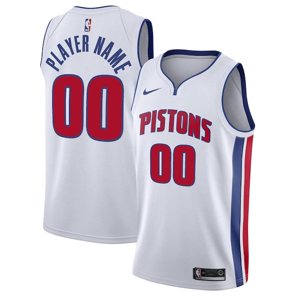 Detroit Pistons Custom Nike Association Swingman Jersey - White - Unisex