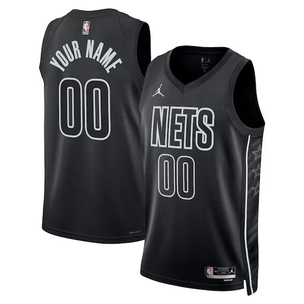 Brooklyn Nets Custom Jordan Statement Swingman Jersey - Black - Unisex