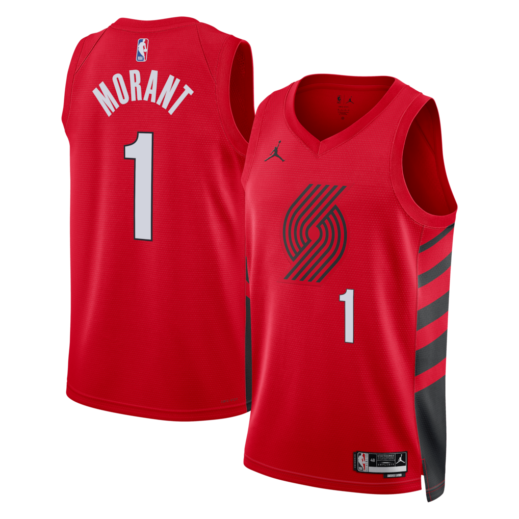 Portland Trail Blazers Ja Morant Jordan Brand Statement Edition Swingman Jersey - Red - Unisex