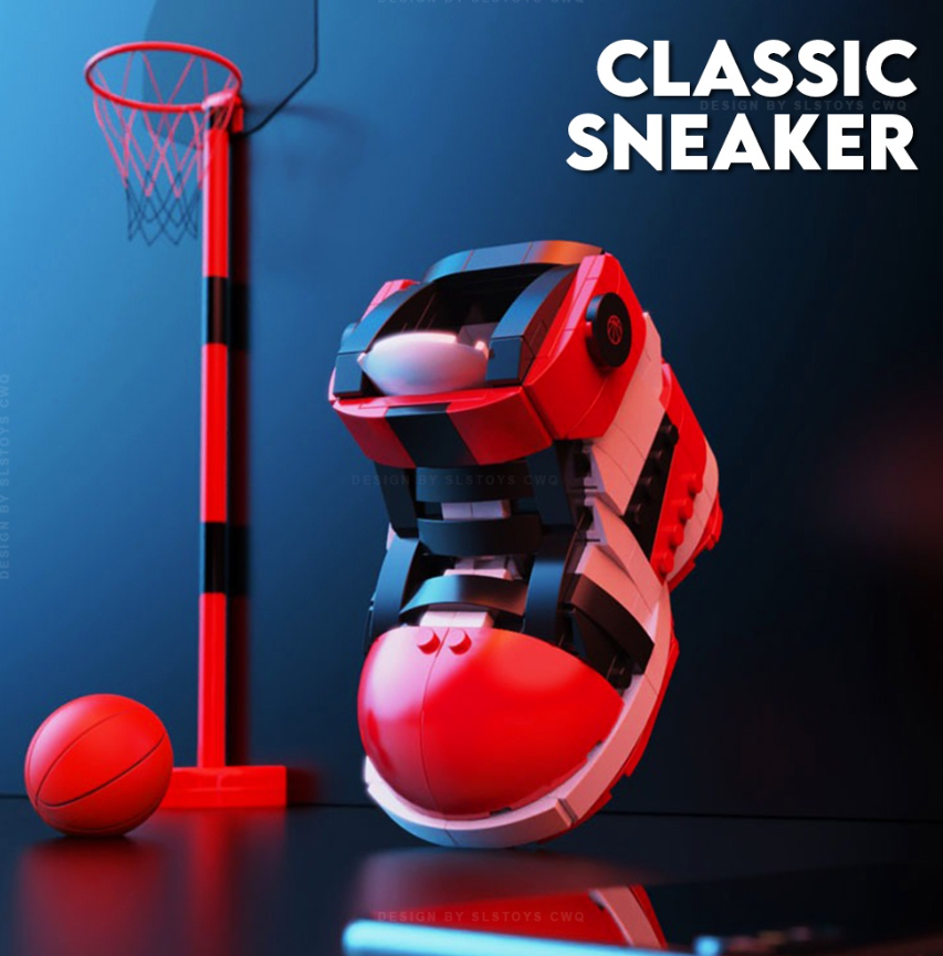 Punk Red Sneakers Cartoon Style Building Block (Easy to Build)