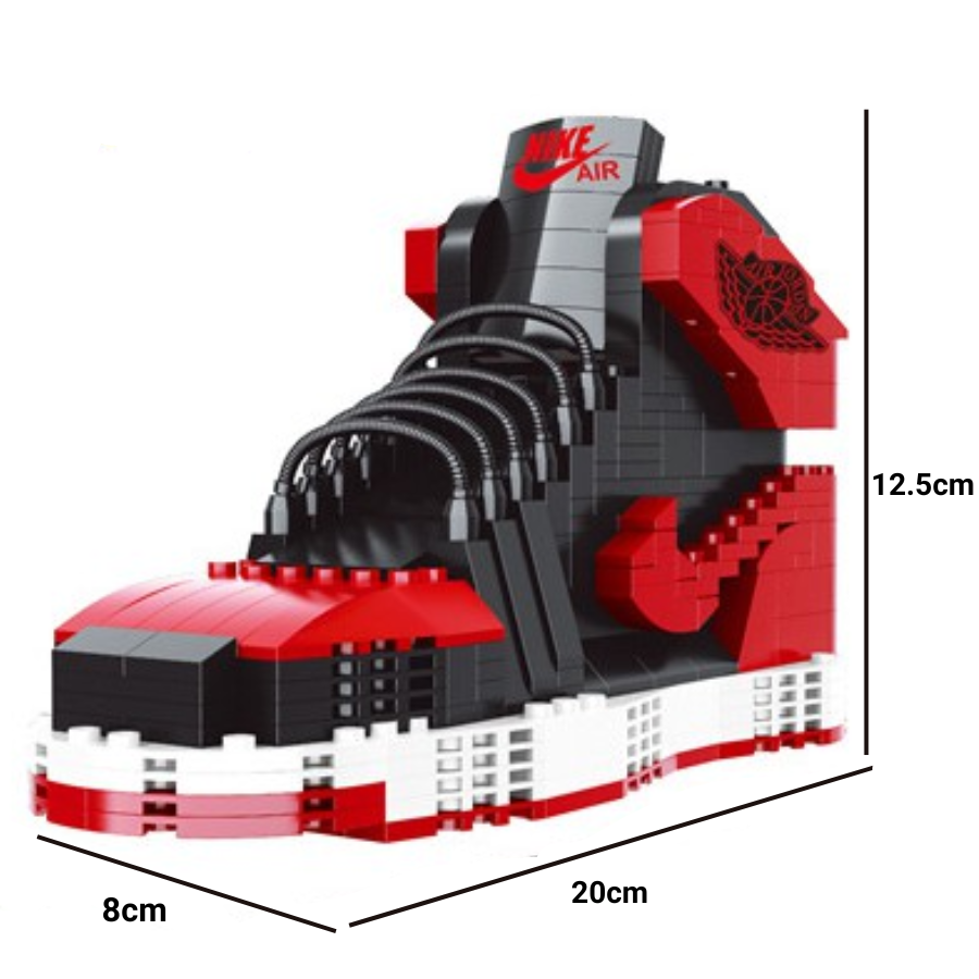 AJ1 Retro High OG “Banned/Bred” Sneaker Building Block (Real Shoe Size)