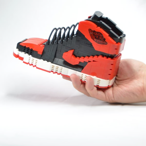 AJ1 Retro High OG “Banned/Bred” Sneaker Building Block (Real Shoe Size)
