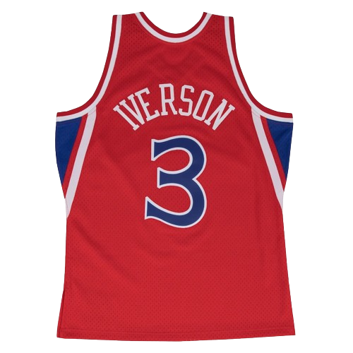 76ers Allen Iverson 1996-97 Hardwood Classics Road Swingman Jersey (Red)