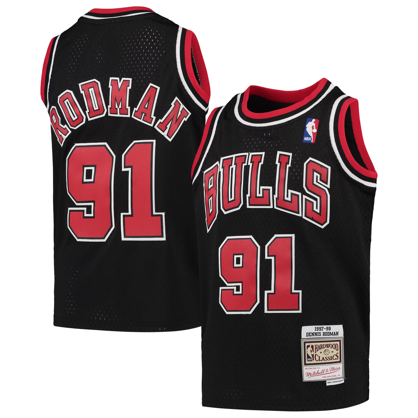 Chicago Bulls Dennis Rodman 1997/98 Hardwood Classics Swingman Jersey - Black