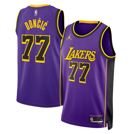 Lakers Luka Doncic Jordan Brand Statement Edition Swingman Jersey - Purple