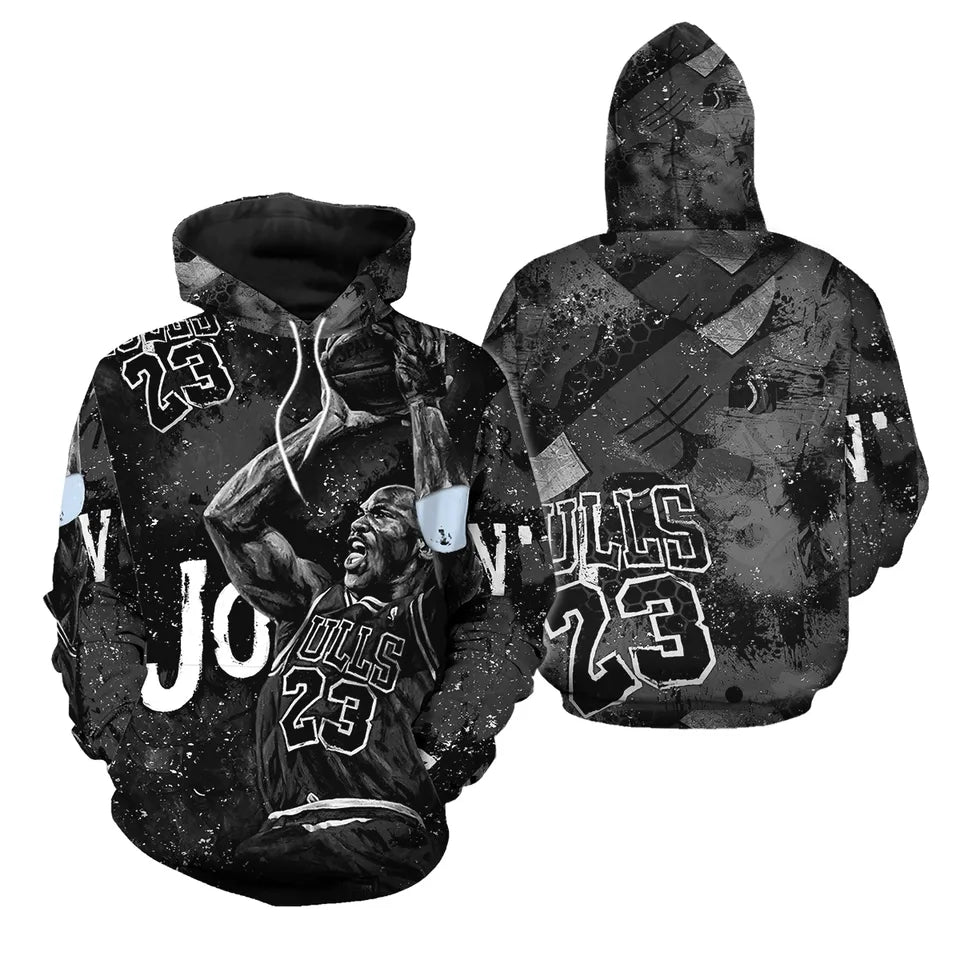 Jordan Black & White - Design Number 23 Air Got Em 90s 3D Hoodie