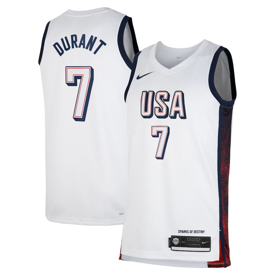 Kevin Durant Team USA Basketball Unisex 2024 Swingman Player Jersey - Navy/White