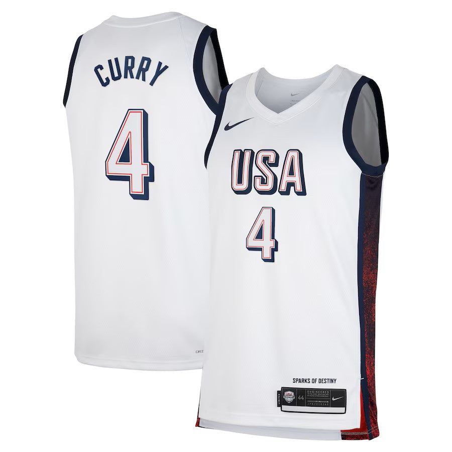 Stephen Curry Team USA Basketball Unisex 2024 Swingman Player Jersey - Navy/White