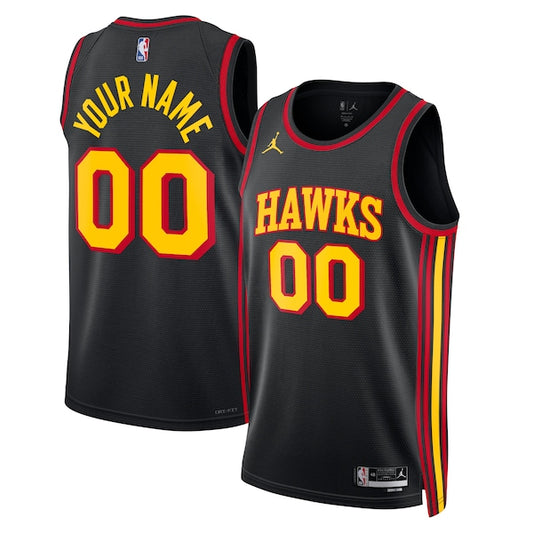 Atlanta Hawks Custom Jordan Statement Swingman Jersey - Black - Unisex