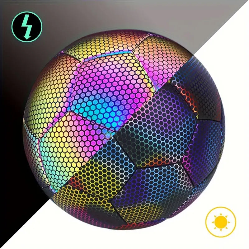 Holographic Luminous Soccer Ball Size 5 (Glow In Dark)
