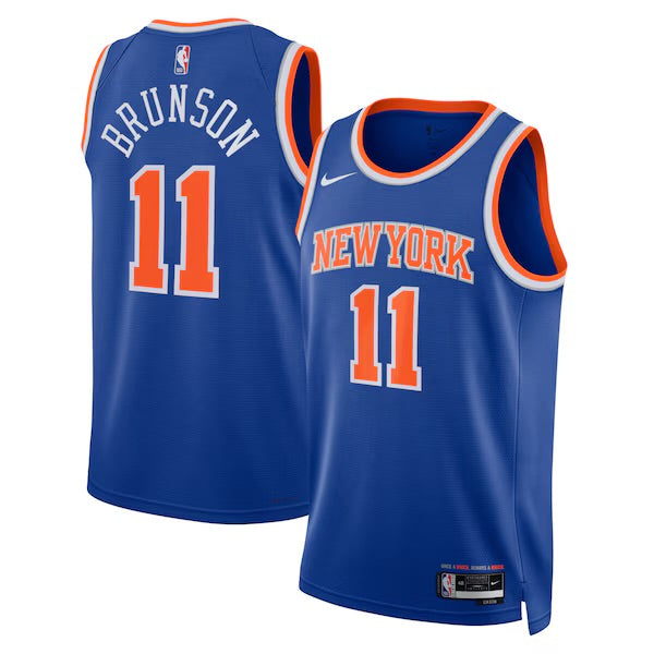 New York Knicks Jalen Brunson Nike Icon Edition Swingman Jersey - Blue - Unisex