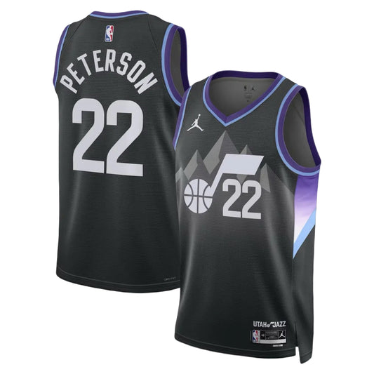 Utah Jazz Darryn Peterson Jordan Brand Statement Edition Swingman Jersey - Black - Mens