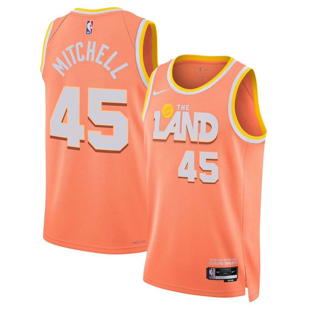 Cleveland Cavaliers Donovan Mitchell Nike 2025/26 City Edition Swingman Jersey - Orange - Unisex