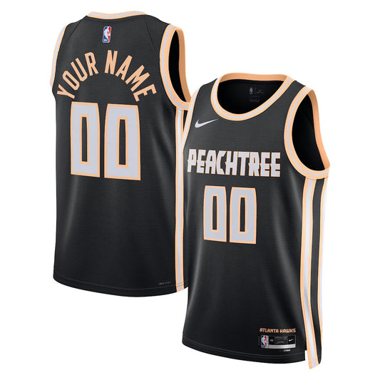 Atlanta Hawks Custom Nike 2025/26 City Edition Swingman Jersey - Black - Unisex