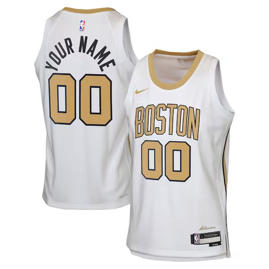Boston Celtics Custom Nike 2025/26 City Edition Swingman Jersey - White - Unisex