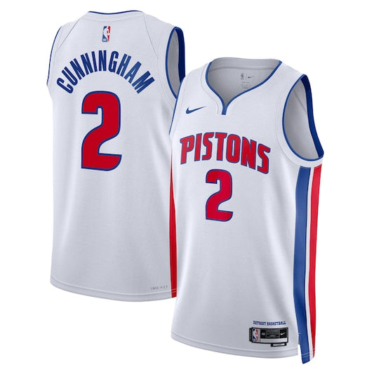 Detroit Pistons Cade Cunningham Nike Association Edition Swingman Jersey - White - Unisex