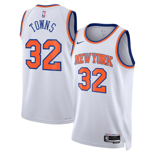 New York Knicks Karl-Anthony Towns Nike Association Edition Swingman Jersey - White - Unisex