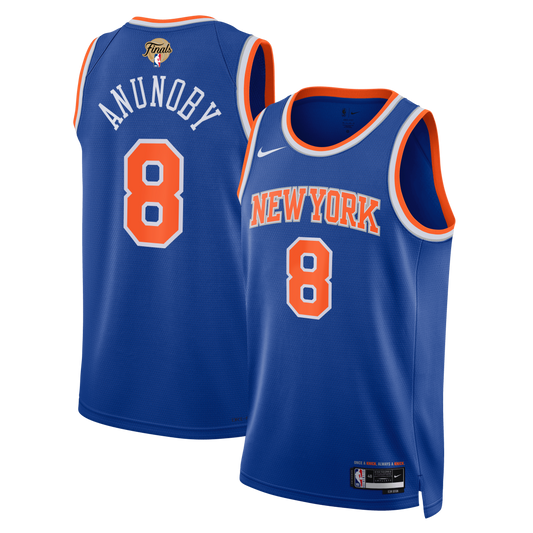 New York Knicks OG Anunoby Nike 2026 NBA Finals Patch Swingman Jersey - Blue - Unisex