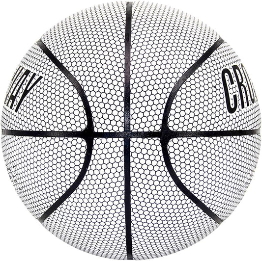 White Moonlight Reflective Basketball PU Leather Wear-resistant Glowing Basketball (Size 7)