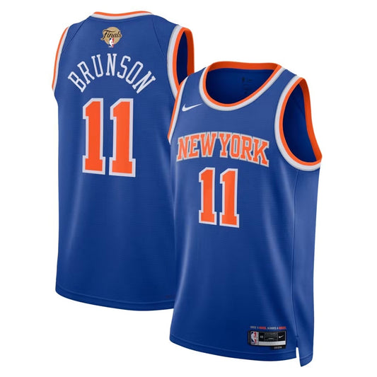 New York Knicks Jalen Brunson Nike 2026 NBA Finals Patch Swingman Jersey - Blue - Unisex
