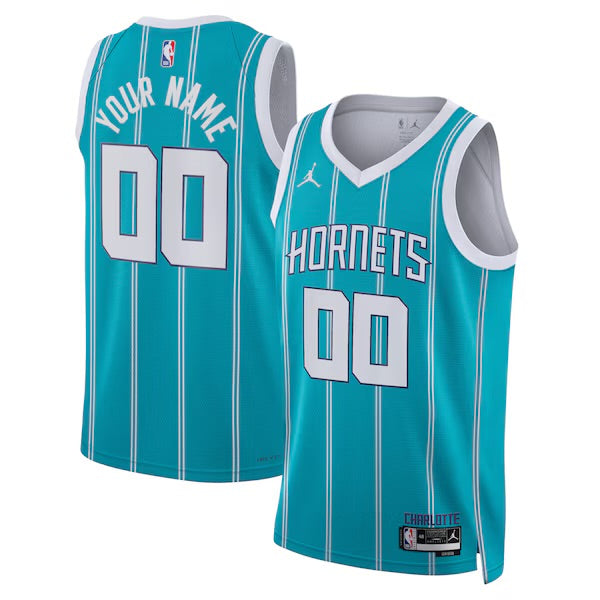 Charlotte Hornets Custom Jordan Icon Edition Swingman Jersey - Teal - Unisex