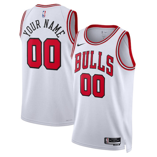 Chicago Bulls Custom Nike Association Swingman Jersey - White - Unisex