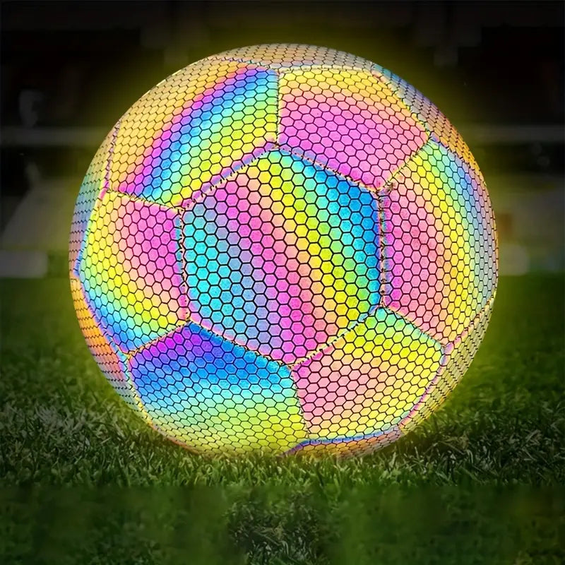 Holographic Luminous Soccer Ball Size 5 (Glow In Dark)