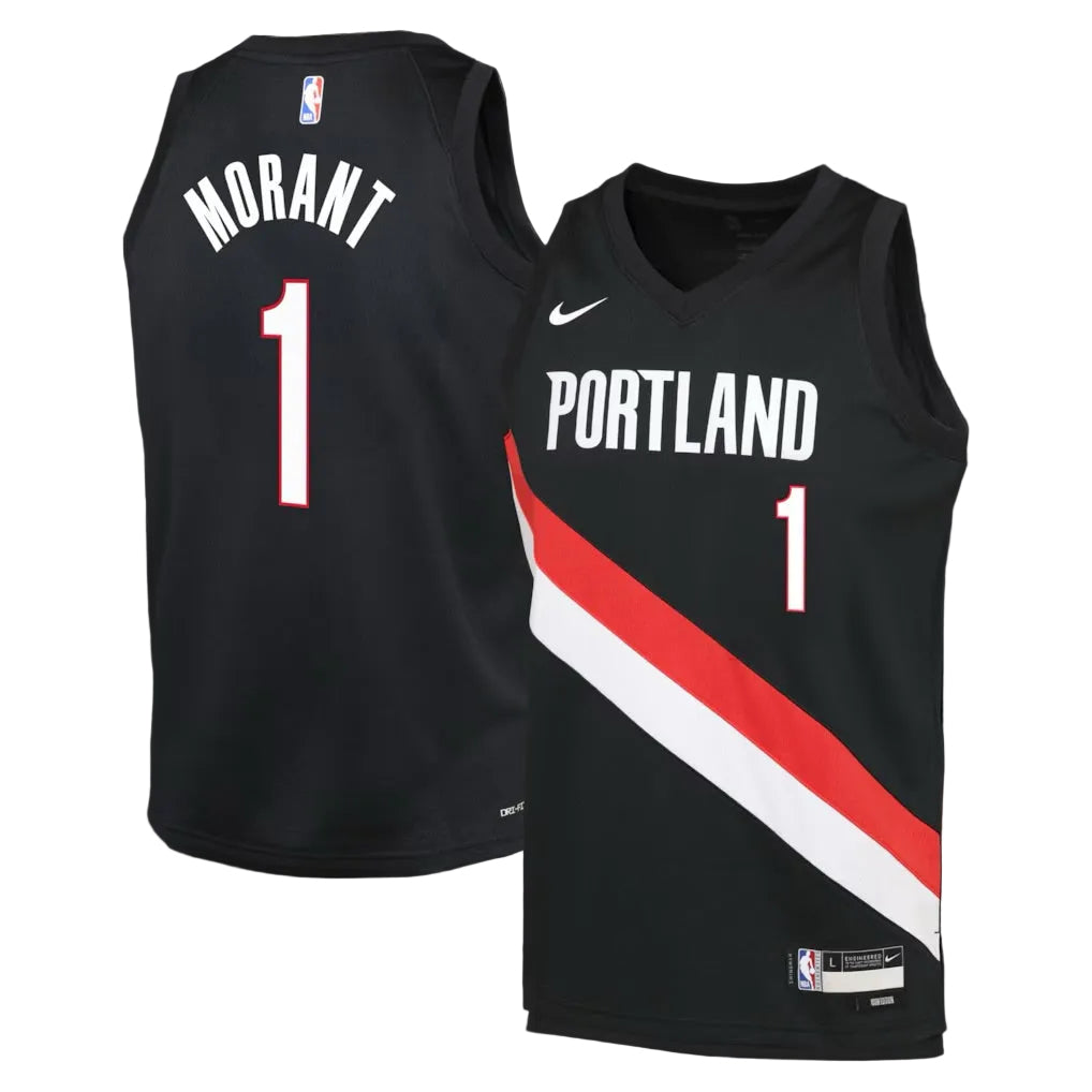 Portland Trail Blazers Ja Morant Nike Association Edition Swingman Jersey - Black - Unisex