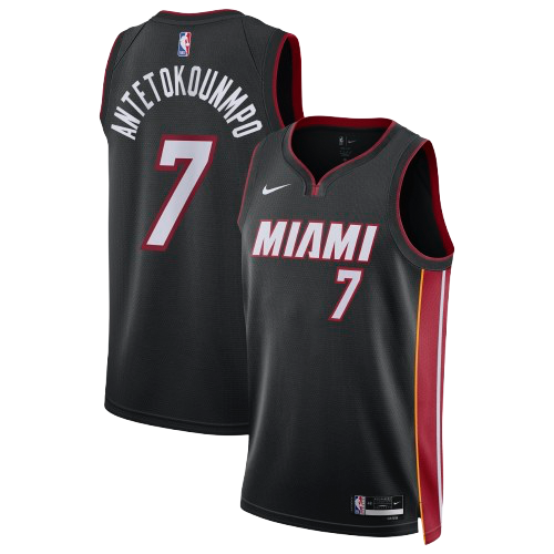 Miami Heat Giannis Antetokounmpo Nike Icon Edition Swingman Jersey - Black - Unisex