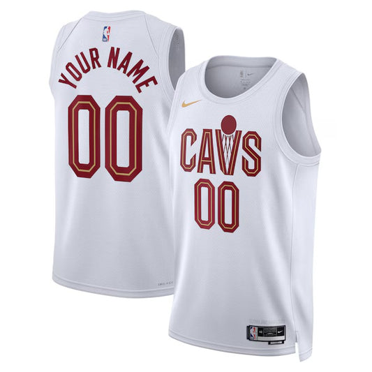 Cleveland Cavaliers Custom Nike Association Swingman Jersey - White - Unisex