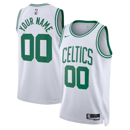 Boston Celtics Custom Nike Association Swingman Jersey - White - Unisex