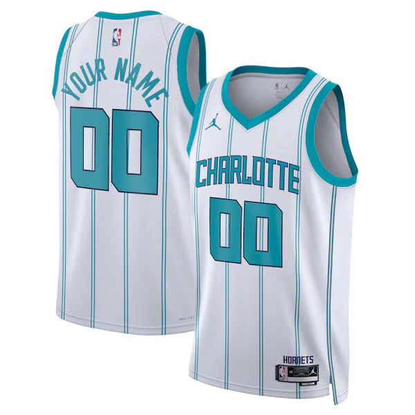 Charlotte Hornets Custom Jordan Association Edition Swingman Jersey - White - Unisex