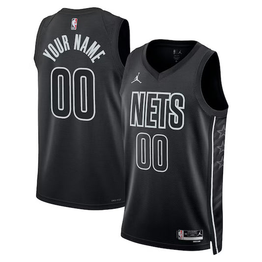 Brooklyn Nets Custom Jordan Statement Swingman Jersey - Black - Unisex