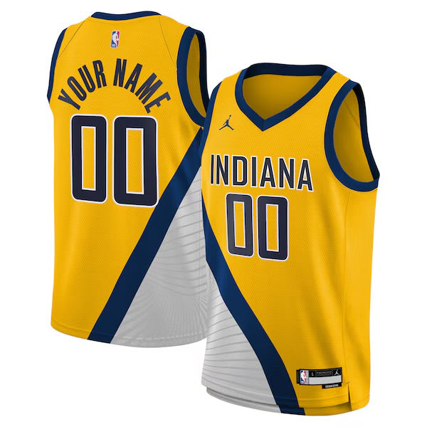 Indiana Pacers Custom Jordan Statement Edition Swingman Jersey - Yellow - Unisex
