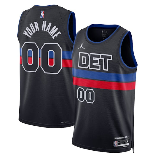 Detroit Pistons Custom Jordan Statement Swingman Jersey - Black - Unisex