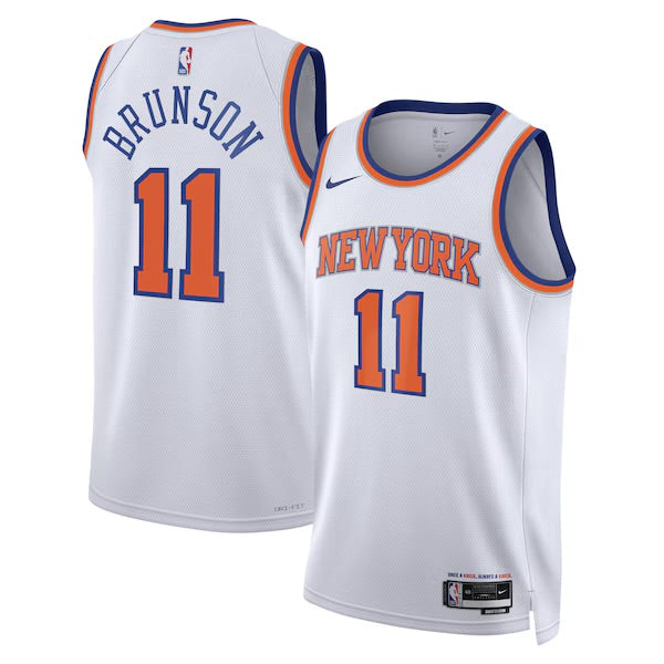 New York Knicks Jalen Brunson Nike Association Edition Swingman Jersey - White - Unisex