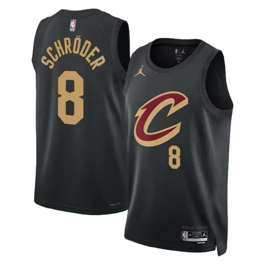 Cleveland Cavaliers Dennis Schröder Jordan Brand Statement Edition Swingman Jersey - Black - Unisex