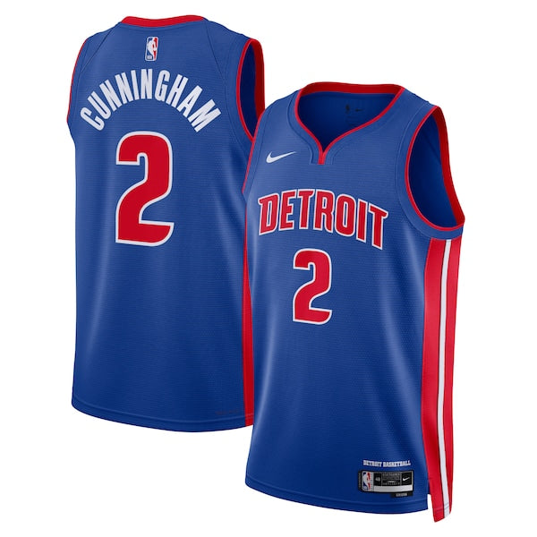 Detroit Pistons Cade Cunningham Nike Icon Edition Swingman Jersey - Blue - Unisex