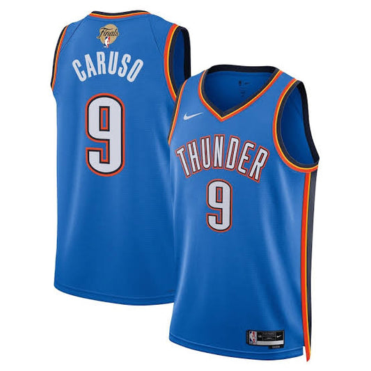 Thunder Alex Caruso 2025 NBA Finals Patch Icon Edition Swingman Jersey- Blue