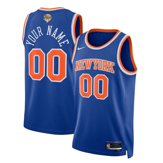New York Knicks Custom Nike 2026 NBA Finals Patch Swingman Jersey - Blue - Unisex