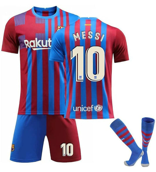 Barcelona 21-22 #10 Lionel Messi Soccer/Football Jersey Full Kits | Kids/Adults