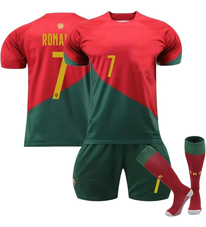 Portugal #7 Cristiano Ronaldo Soccer/Football Jersey Full Kits | Kids/Adults
