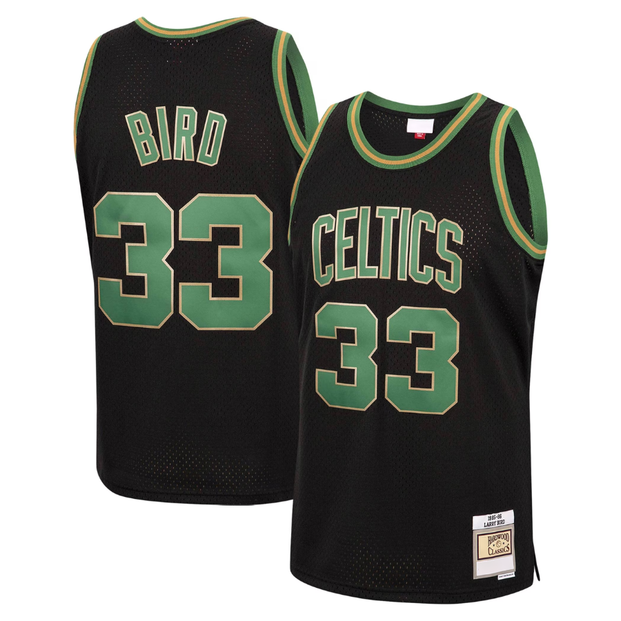 Celtics Larry Bird 1985-85 Hardwood Classics Jersey (Green/White/Black)