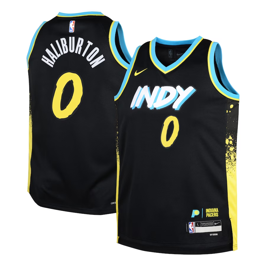 Pacers #0 Tyrese Haliburton 23-24  City Edition Jersey