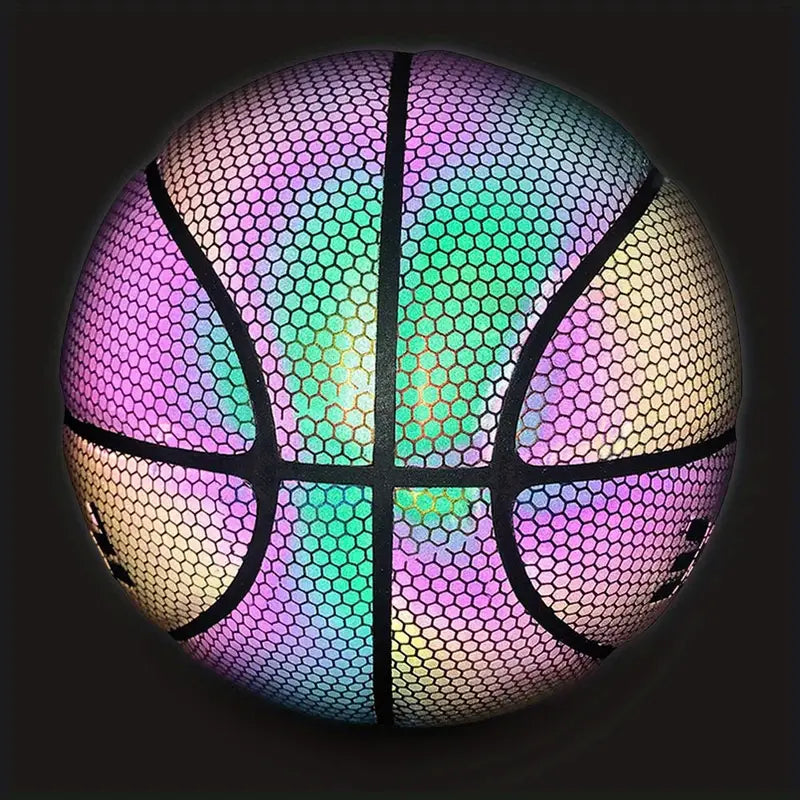 Luminous Reflective Basketball PU Leather Wear-resistant Glowing Basketball (Size 7)